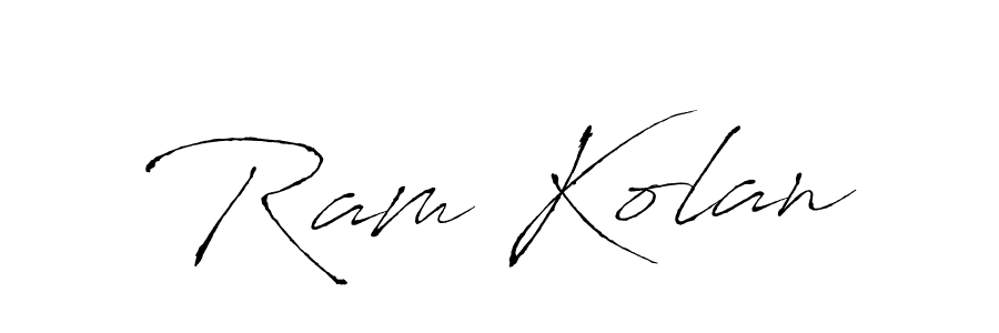 Similarly Antro_Vectra is the best handwritten signature design. Signature creator online .You can use it as an online autograph creator for name Ram Kolan. Ram Kolan signature style 6 images and pictures png