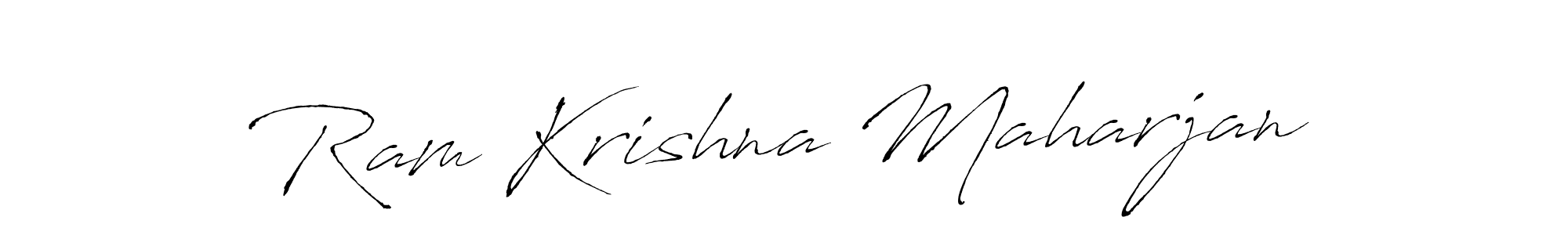 How to make Ram Krishna Maharjan name signature. Use Antro_Vectra style for creating short signs online. This is the latest handwritten sign. Ram Krishna Maharjan signature style 6 images and pictures png