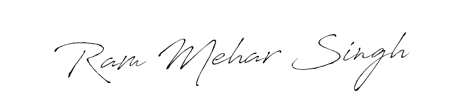 Antro_Vectra is a professional signature style that is perfect for those who want to add a touch of class to their signature. It is also a great choice for those who want to make their signature more unique. Get Ram Mehar Singh name to fancy signature for free. Ram Mehar Singh signature style 6 images and pictures png