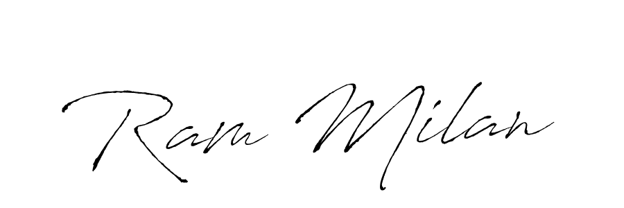 Ram Milan stylish signature style. Best Handwritten Sign (Antro_Vectra) for my name. Handwritten Signature Collection Ideas for my name Ram Milan. Ram Milan signature style 6 images and pictures png