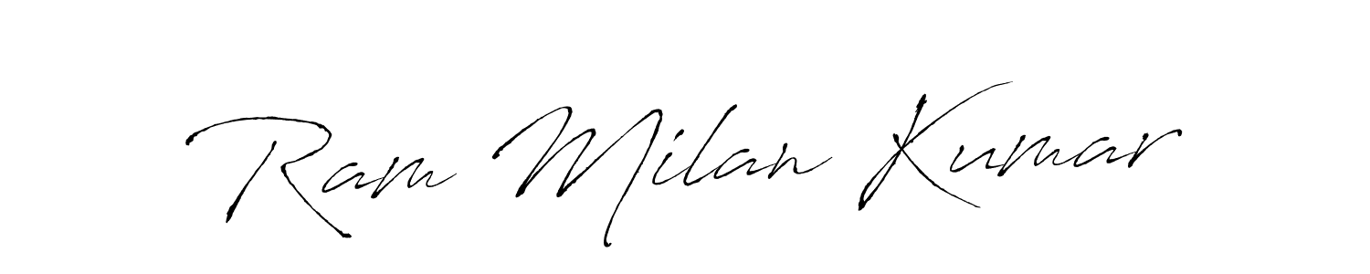 You should practise on your own different ways (Antro_Vectra) to write your name (Ram Milan Kumar) in signature. don't let someone else do it for you. Ram Milan Kumar signature style 6 images and pictures png