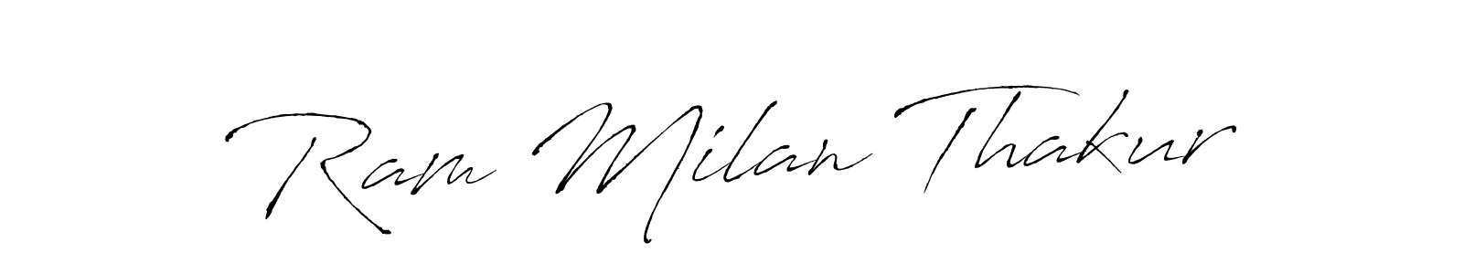 This is the best signature style for the Ram Milan Thakur name. Also you like these signature font (Antro_Vectra). Mix name signature. Ram Milan Thakur signature style 6 images and pictures png