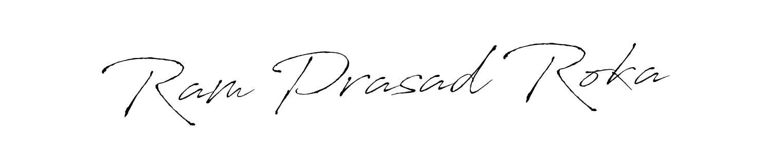 How to make Ram Prasad Roka name signature. Use Antro_Vectra style for creating short signs online. This is the latest handwritten sign. Ram Prasad Roka signature style 6 images and pictures png