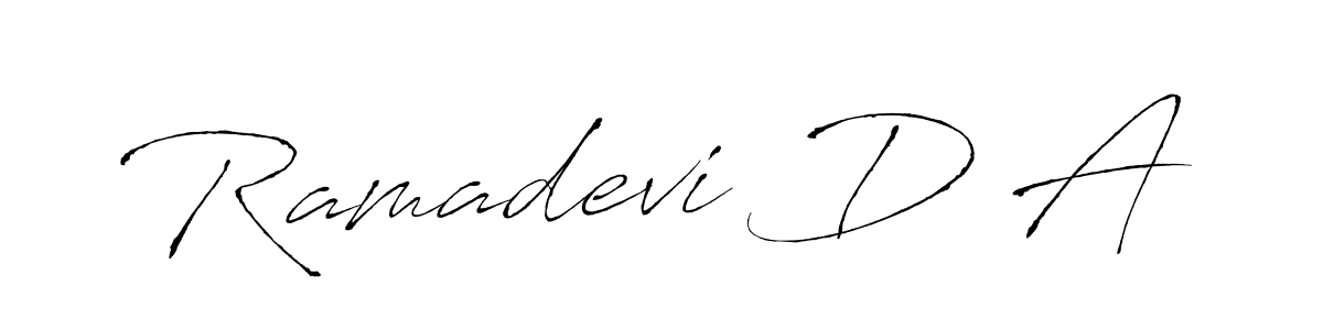 Antro_Vectra is a professional signature style that is perfect for those who want to add a touch of class to their signature. It is also a great choice for those who want to make their signature more unique. Get Ramadevi D A name to fancy signature for free. Ramadevi D A signature style 6 images and pictures png