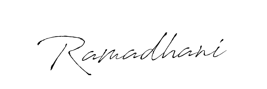 Design your own signature with our free online signature maker. With this signature software, you can create a handwritten (Antro_Vectra) signature for name Ramadhani. Ramadhani signature style 6 images and pictures png