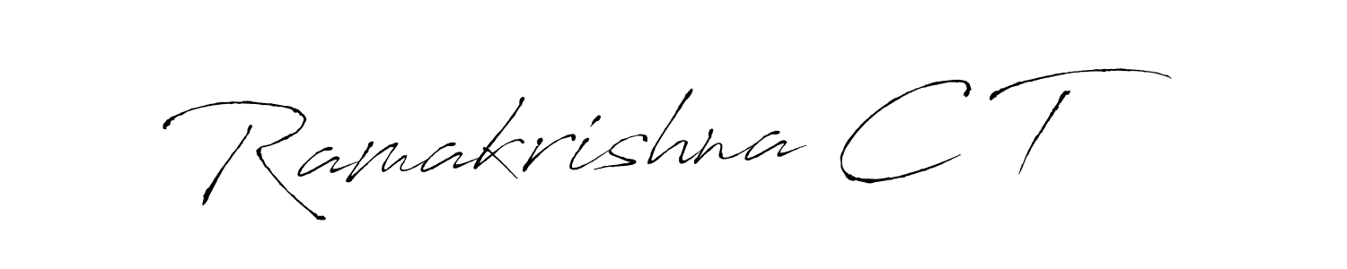 How to make Ramakrishna C T signature? Antro_Vectra is a professional autograph style. Create handwritten signature for Ramakrishna C T name. Ramakrishna C T signature style 6 images and pictures png