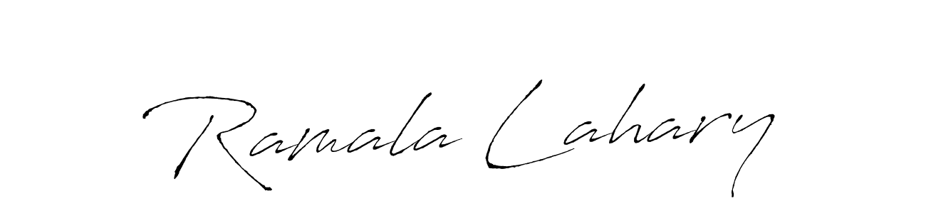 How to make Ramala Lahary name signature. Use Antro_Vectra style for creating short signs online. This is the latest handwritten sign. Ramala Lahary signature style 6 images and pictures png