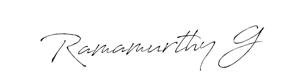 Create a beautiful signature design for name Ramamurthy G. With this signature (Antro_Vectra) fonts, you can make a handwritten signature for free. Ramamurthy G signature style 6 images and pictures png