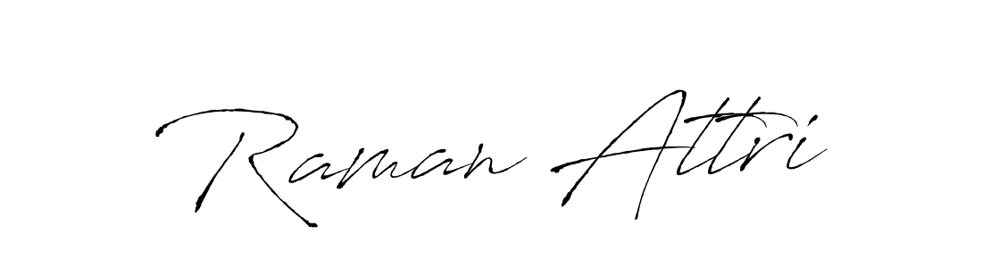 Make a beautiful signature design for name Raman Attri. With this signature (Antro_Vectra) style, you can create a handwritten signature for free. Raman Attri signature style 6 images and pictures png