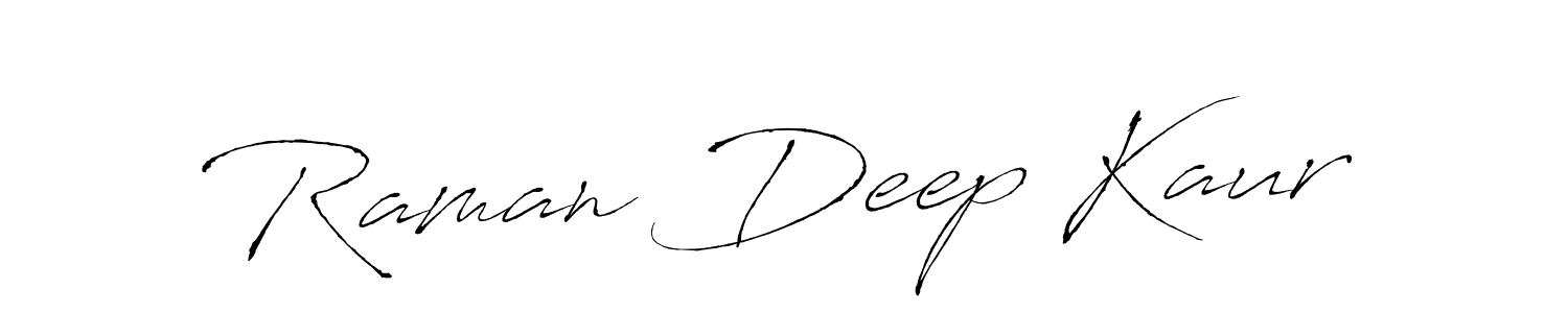 Make a beautiful signature design for name Raman Deep Kaur. With this signature (Antro_Vectra) style, you can create a handwritten signature for free. Raman Deep Kaur signature style 6 images and pictures png
