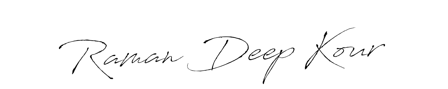 Design your own signature with our free online signature maker. With this signature software, you can create a handwritten (Antro_Vectra) signature for name Raman Deep Kour. Raman Deep Kour signature style 6 images and pictures png