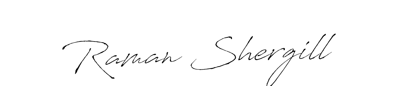 Make a beautiful signature design for name Raman Shergill. With this signature (Antro_Vectra) style, you can create a handwritten signature for free. Raman Shergill signature style 6 images and pictures png