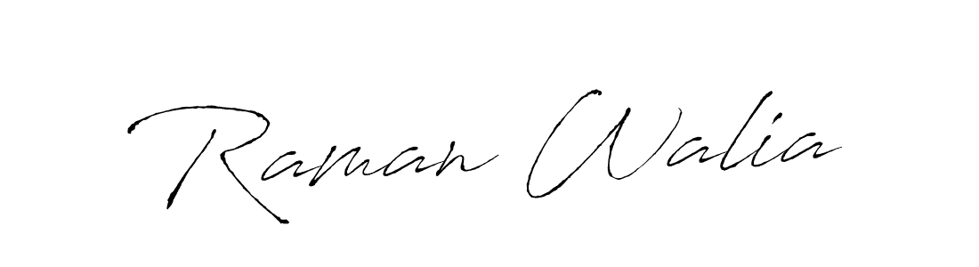 Design your own signature with our free online signature maker. With this signature software, you can create a handwritten (Antro_Vectra) signature for name Raman Walia. Raman Walia signature style 6 images and pictures png