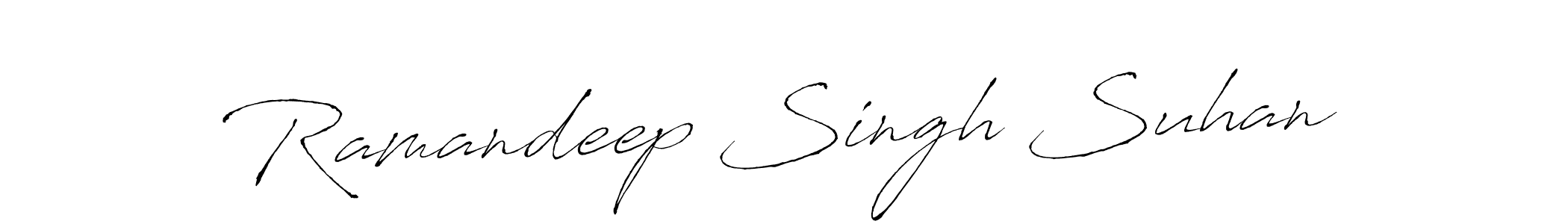 How to make Ramandeep Singh Suhan name signature. Use Antro_Vectra style for creating short signs online. This is the latest handwritten sign. Ramandeep Singh Suhan signature style 6 images and pictures png