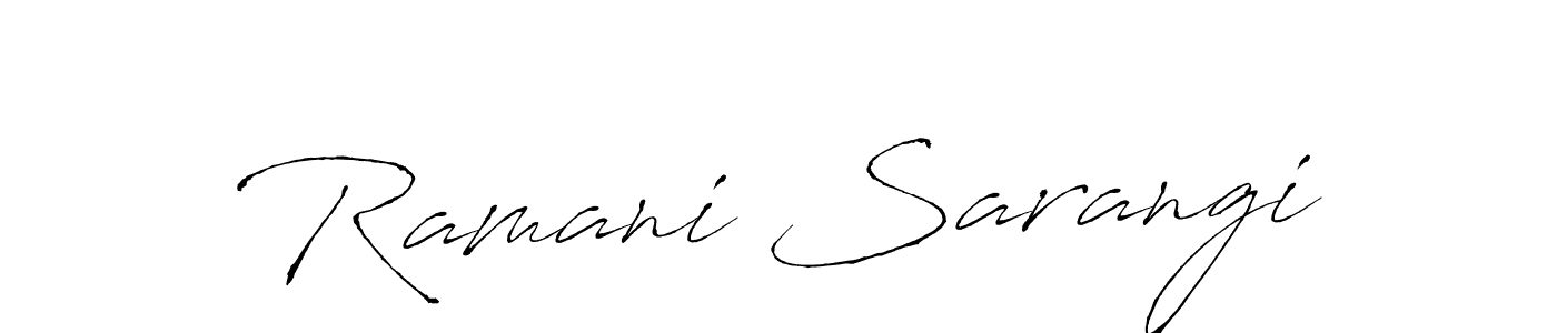 if you are searching for the best signature style for your name Ramani Sarangi. so please give up your signature search. here we have designed multiple signature styles  using Antro_Vectra. Ramani Sarangi signature style 6 images and pictures png