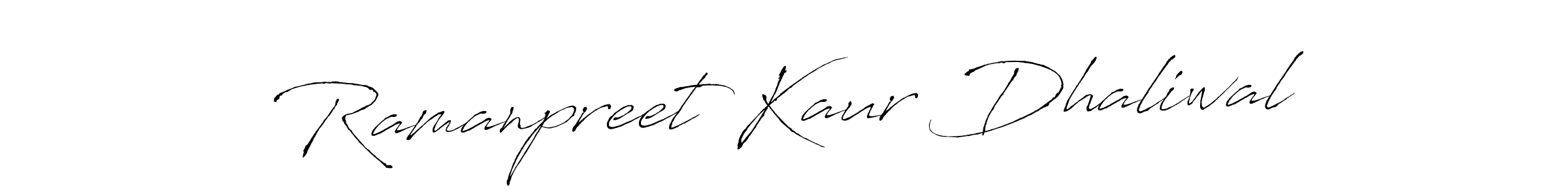 Create a beautiful signature design for name Ramanpreet Kaur Dhaliwal. With this signature (Antro_Vectra) fonts, you can make a handwritten signature for free. Ramanpreet Kaur Dhaliwal signature style 6 images and pictures png