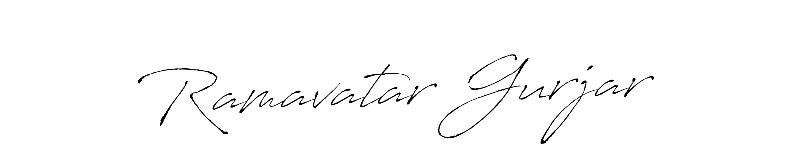 How to make Ramavatar Gurjar name signature. Use Antro_Vectra style for creating short signs online. This is the latest handwritten sign. Ramavatar Gurjar signature style 6 images and pictures png