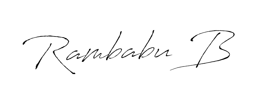 Make a beautiful signature design for name Rambabu B. With this signature (Antro_Vectra) style, you can create a handwritten signature for free. Rambabu B signature style 6 images and pictures png