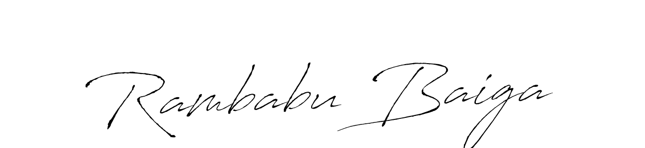 How to make Rambabu Baiga signature? Antro_Vectra is a professional autograph style. Create handwritten signature for Rambabu Baiga name. Rambabu Baiga signature style 6 images and pictures png