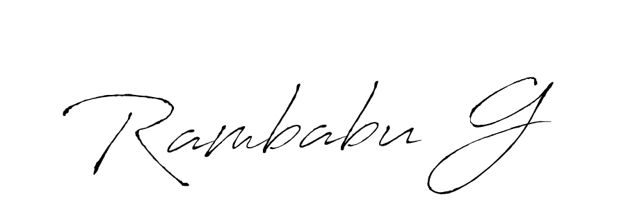 Rambabu G stylish signature style. Best Handwritten Sign (Antro_Vectra) for my name. Handwritten Signature Collection Ideas for my name Rambabu G. Rambabu G signature style 6 images and pictures png