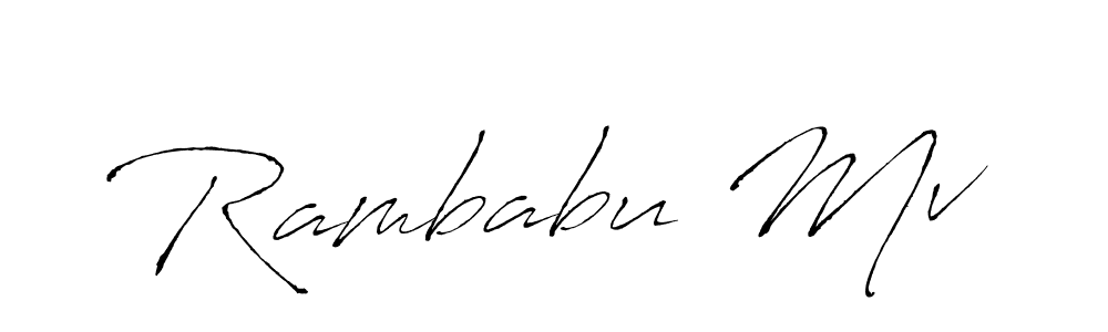 It looks lik you need a new signature style for name Rambabu Mv. Design unique handwritten (Antro_Vectra) signature with our free signature maker in just a few clicks. Rambabu Mv signature style 6 images and pictures png