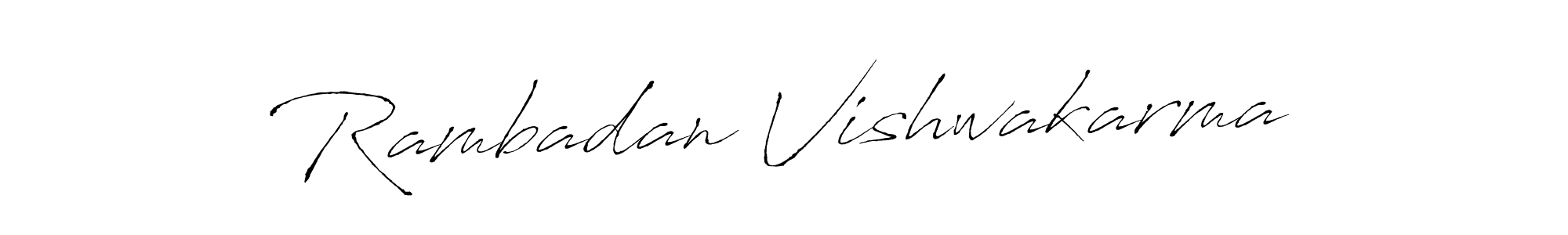 How to make Rambadan Vishwakarma signature? Antro_Vectra is a professional autograph style. Create handwritten signature for Rambadan Vishwakarma name. Rambadan Vishwakarma signature style 6 images and pictures png