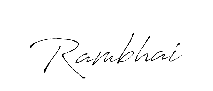 Make a beautiful signature design for name Rambhai. With this signature (Antro_Vectra) style, you can create a handwritten signature for free. Rambhai signature style 6 images and pictures png