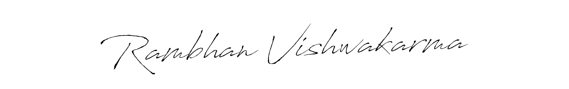 How to make Rambhan Vishwakarma signature? Antro_Vectra is a professional autograph style. Create handwritten signature for Rambhan Vishwakarma name. Rambhan Vishwakarma signature style 6 images and pictures png