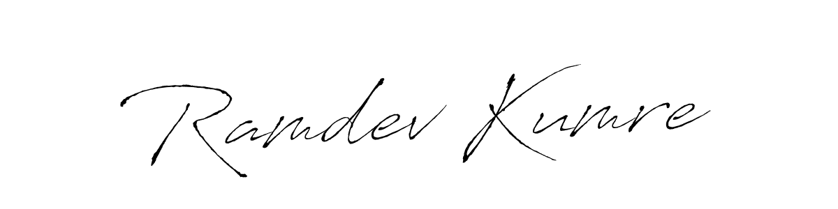 Design your own signature with our free online signature maker. With this signature software, you can create a handwritten (Antro_Vectra) signature for name Ramdev Kumre. Ramdev Kumre signature style 6 images and pictures png