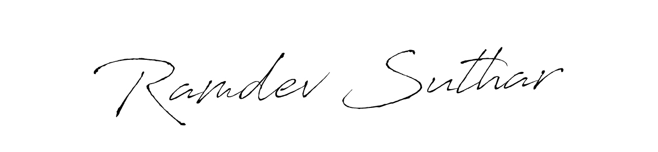 This is the best signature style for the Ramdev Suthar name. Also you like these signature font (Antro_Vectra). Mix name signature. Ramdev Suthar signature style 6 images and pictures png