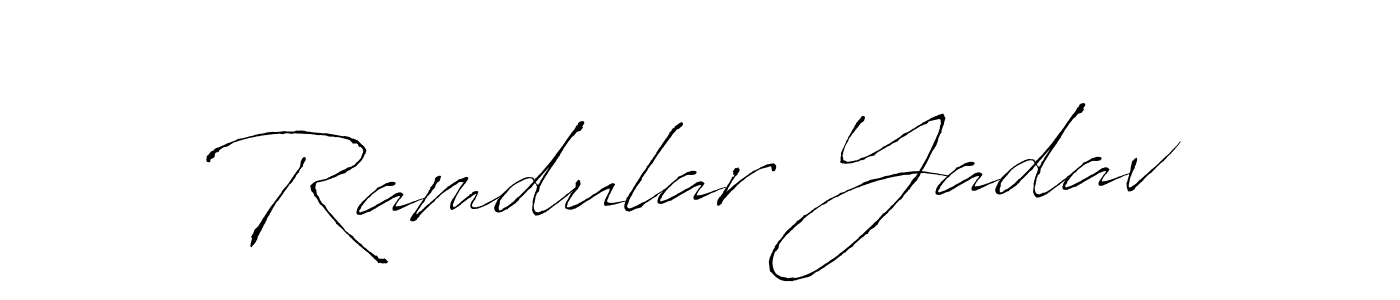 Similarly Antro_Vectra is the best handwritten signature design. Signature creator online .You can use it as an online autograph creator for name Ramdular Yadav. Ramdular Yadav signature style 6 images and pictures png