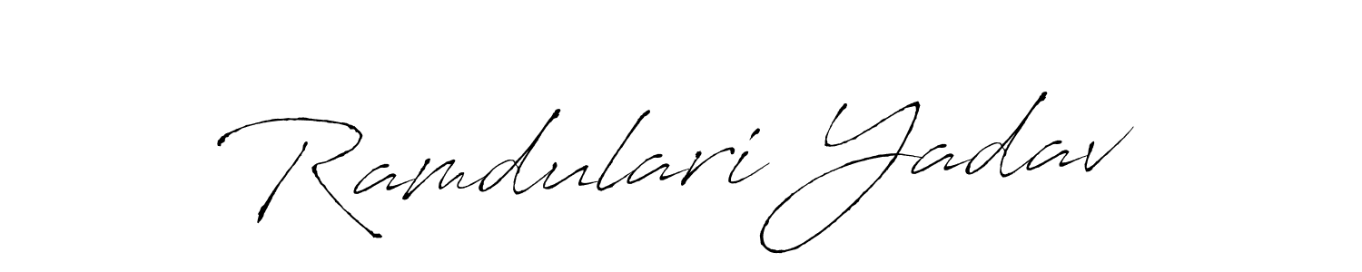 Make a beautiful signature design for name Ramdulari Yadav. With this signature (Antro_Vectra) style, you can create a handwritten signature for free. Ramdulari Yadav signature style 6 images and pictures png