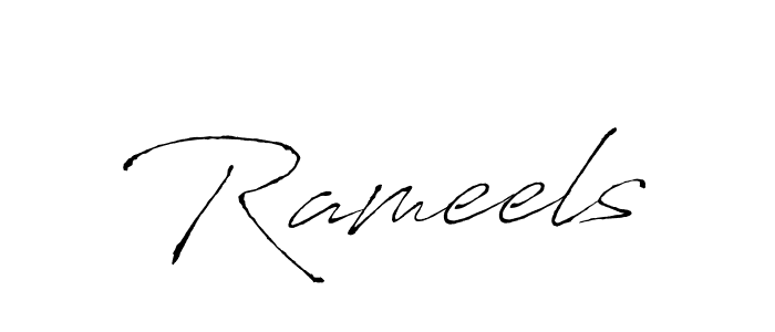Make a beautiful signature design for name Rameels. With this signature (Antro_Vectra) style, you can create a handwritten signature for free. Rameels signature style 6 images and pictures png