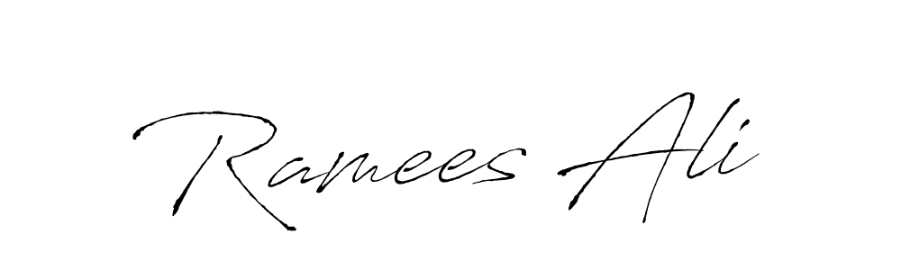 How to make Ramees Ali name signature. Use Antro_Vectra style for creating short signs online. This is the latest handwritten sign. Ramees Ali signature style 6 images and pictures png