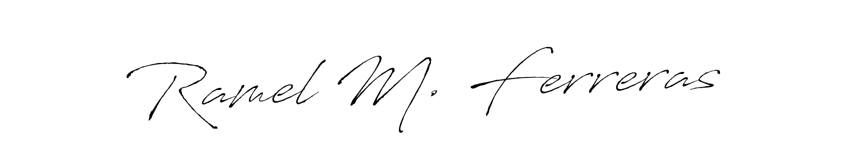 if you are searching for the best signature style for your name Ramel M. Ferreras. so please give up your signature search. here we have designed multiple signature styles  using Antro_Vectra. Ramel M. Ferreras signature style 6 images and pictures png