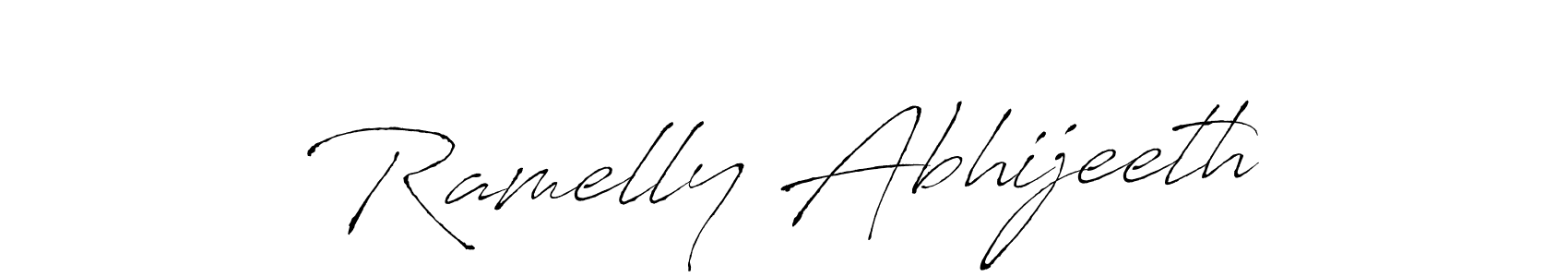 You should practise on your own different ways (Antro_Vectra) to write your name (Ramelly Abhijeeth) in signature. don't let someone else do it for you. Ramelly Abhijeeth signature style 6 images and pictures png