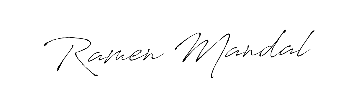 Use a signature maker to create a handwritten signature online. With this signature software, you can design (Antro_Vectra) your own signature for name Ramen Mandal. Ramen Mandal signature style 6 images and pictures png