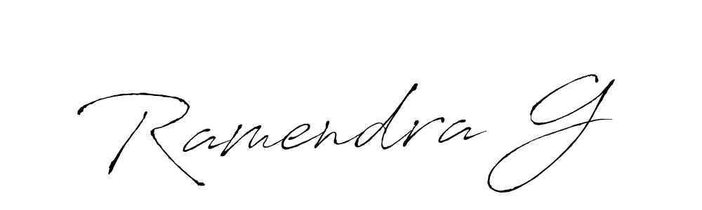 Similarly Antro_Vectra is the best handwritten signature design. Signature creator online .You can use it as an online autograph creator for name Ramendra G. Ramendra G signature style 6 images and pictures png
