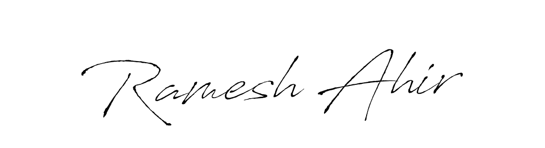 How to make Ramesh Ahir name signature. Use Antro_Vectra style for creating short signs online. This is the latest handwritten sign. Ramesh Ahir signature style 6 images and pictures png