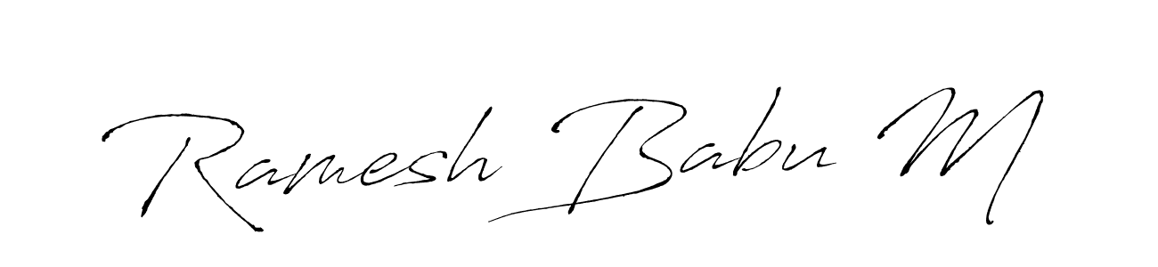 if you are searching for the best signature style for your name Ramesh Babu M. so please give up your signature search. here we have designed multiple signature styles  using Antro_Vectra. Ramesh Babu M signature style 6 images and pictures png