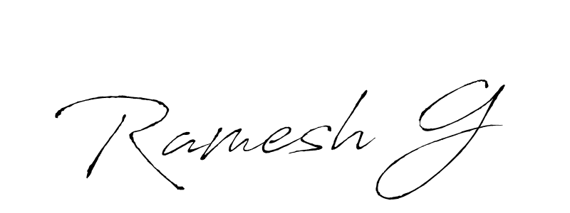 Make a beautiful signature design for name Ramesh G. With this signature (Antro_Vectra) style, you can create a handwritten signature for free. Ramesh G signature style 6 images and pictures png