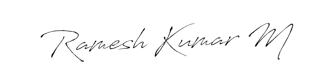 You should practise on your own different ways (Antro_Vectra) to write your name (Ramesh Kumar M) in signature. don't let someone else do it for you. Ramesh Kumar M signature style 6 images and pictures png