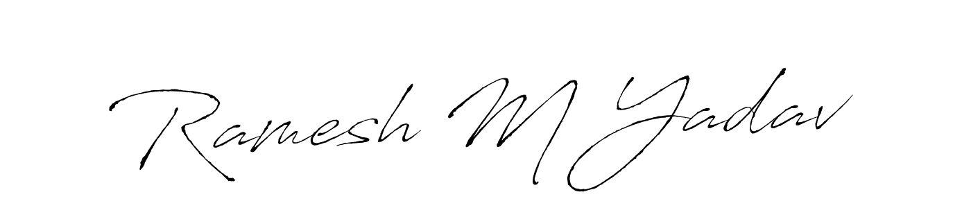 Use a signature maker to create a handwritten signature online. With this signature software, you can design (Antro_Vectra) your own signature for name Ramesh M Yadav. Ramesh M Yadav signature style 6 images and pictures png