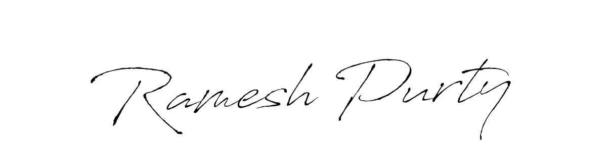 How to make Ramesh Purty name signature. Use Antro_Vectra style for creating short signs online. This is the latest handwritten sign. Ramesh Purty signature style 6 images and pictures png