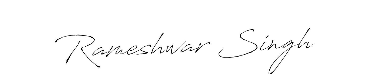 The best way (Antro_Vectra) to make a short signature is to pick only two or three words in your name. The name Rameshwar Singh include a total of six letters. For converting this name. Rameshwar Singh signature style 6 images and pictures png