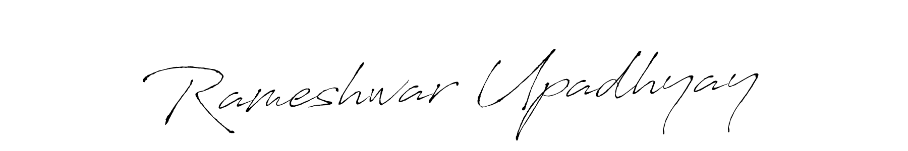 How to make Rameshwar Upadhyay name signature. Use Antro_Vectra style for creating short signs online. This is the latest handwritten sign. Rameshwar Upadhyay signature style 6 images and pictures png