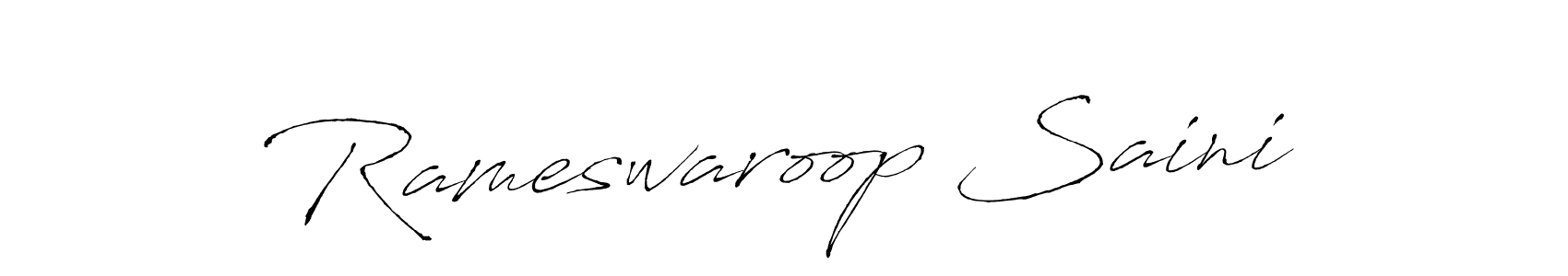 You should practise on your own different ways (Antro_Vectra) to write your name (Rameswaroop Saini) in signature. don't let someone else do it for you. Rameswaroop Saini signature style 6 images and pictures png