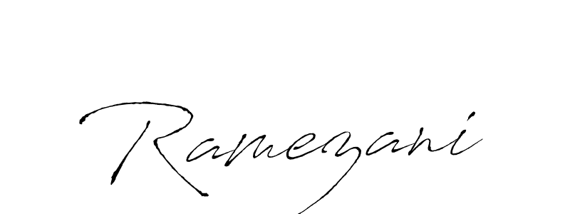 Use a signature maker to create a handwritten signature online. With this signature software, you can design (Antro_Vectra) your own signature for name Ramezani. Ramezani signature style 6 images and pictures png