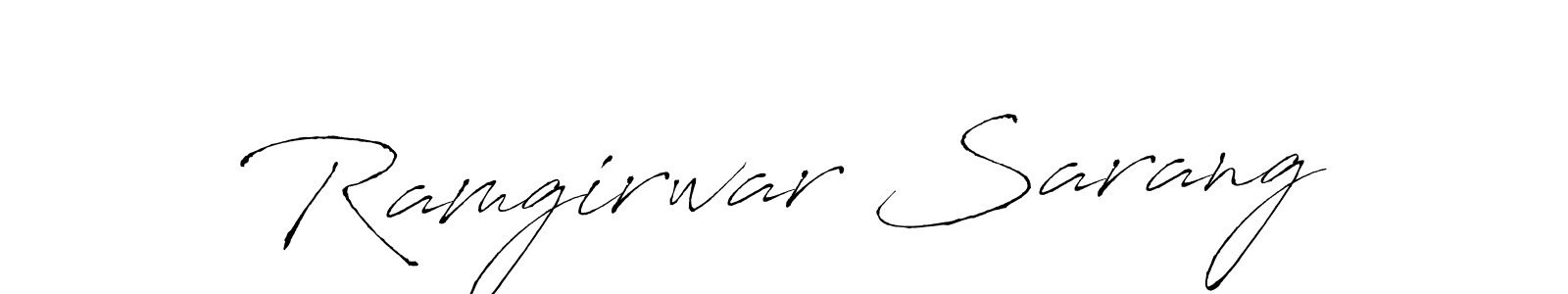 Make a beautiful signature design for name Ramgirwar Sarang. With this signature (Antro_Vectra) style, you can create a handwritten signature for free. Ramgirwar Sarang signature style 6 images and pictures png