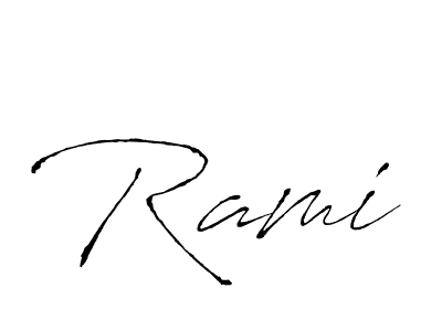 Design your own signature with our free online signature maker. With this signature software, you can create a handwritten (Antro_Vectra) signature for name Rami. Rami signature style 6 images and pictures png